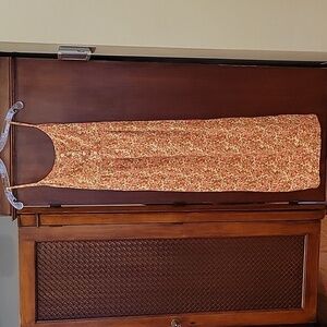 Vintage April Cornell Cotton Floral Print Midi Maxi Dress Tie Back - size XS